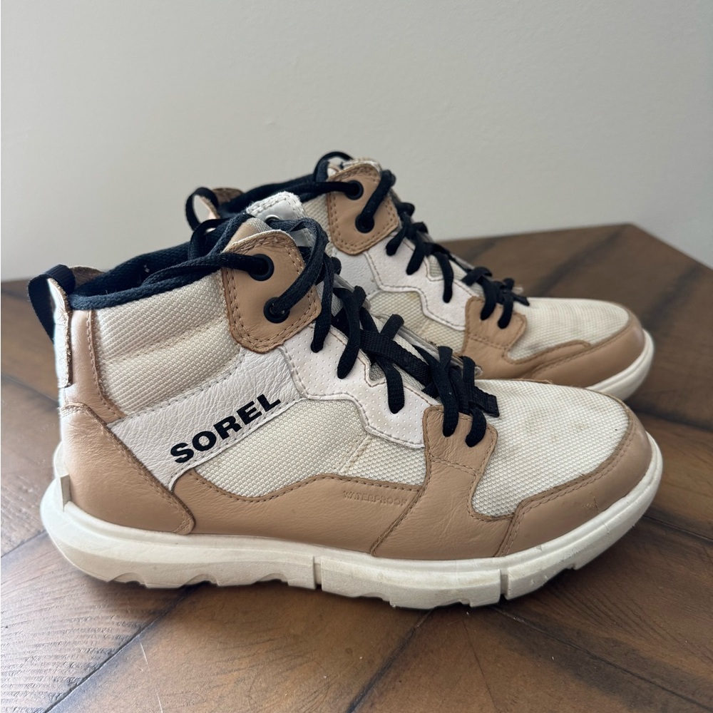 Sorel Beige and Cream High-Top Sneakers